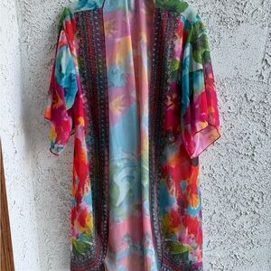 CBR Pastel Watercolor Floral Top in Pink, Blue, Yellow